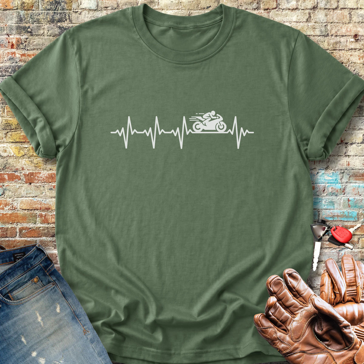 Heartbeat (Sports) Classic T-Shirt - Military Green