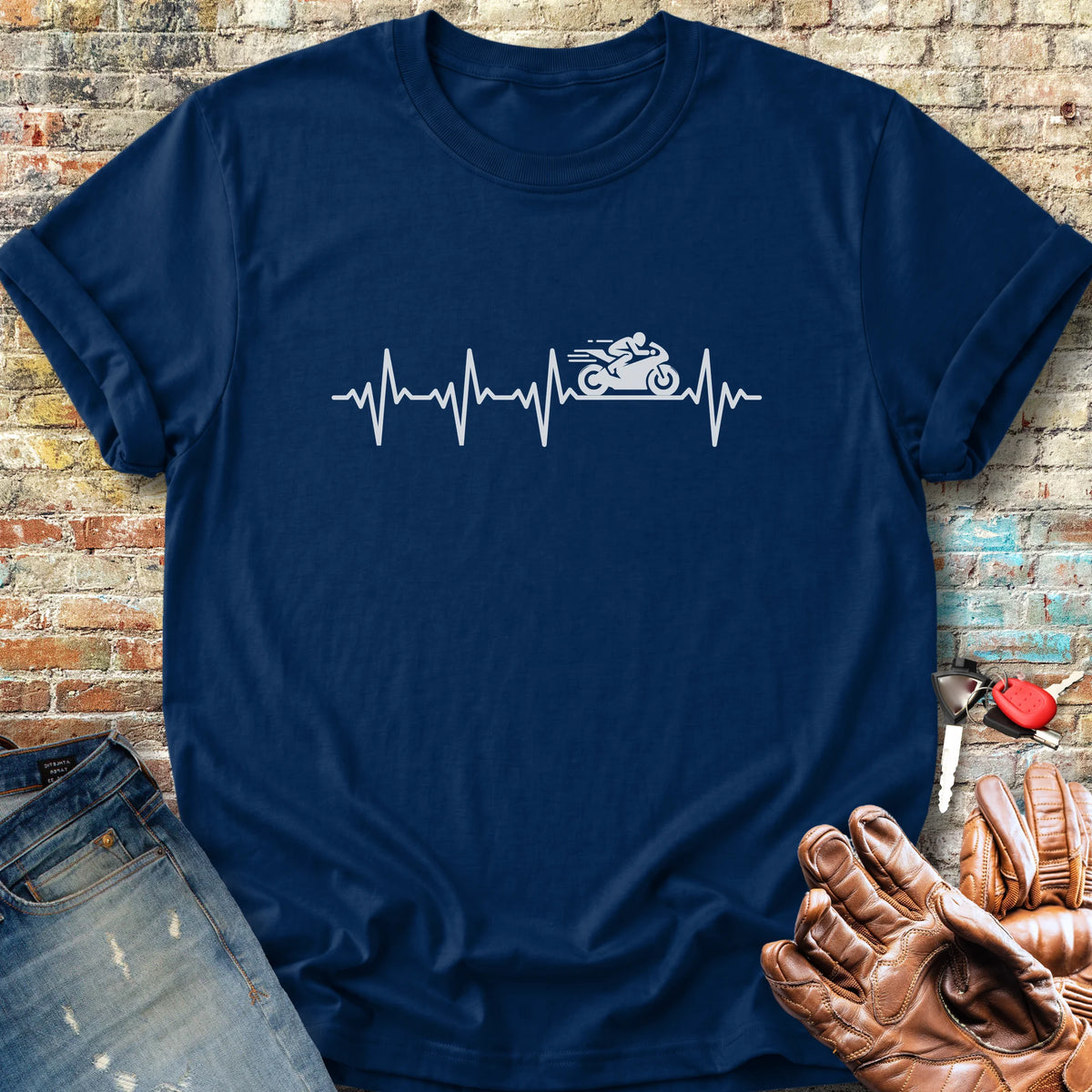 Heartbeat (Sports) Classic T-Shirt - Navy