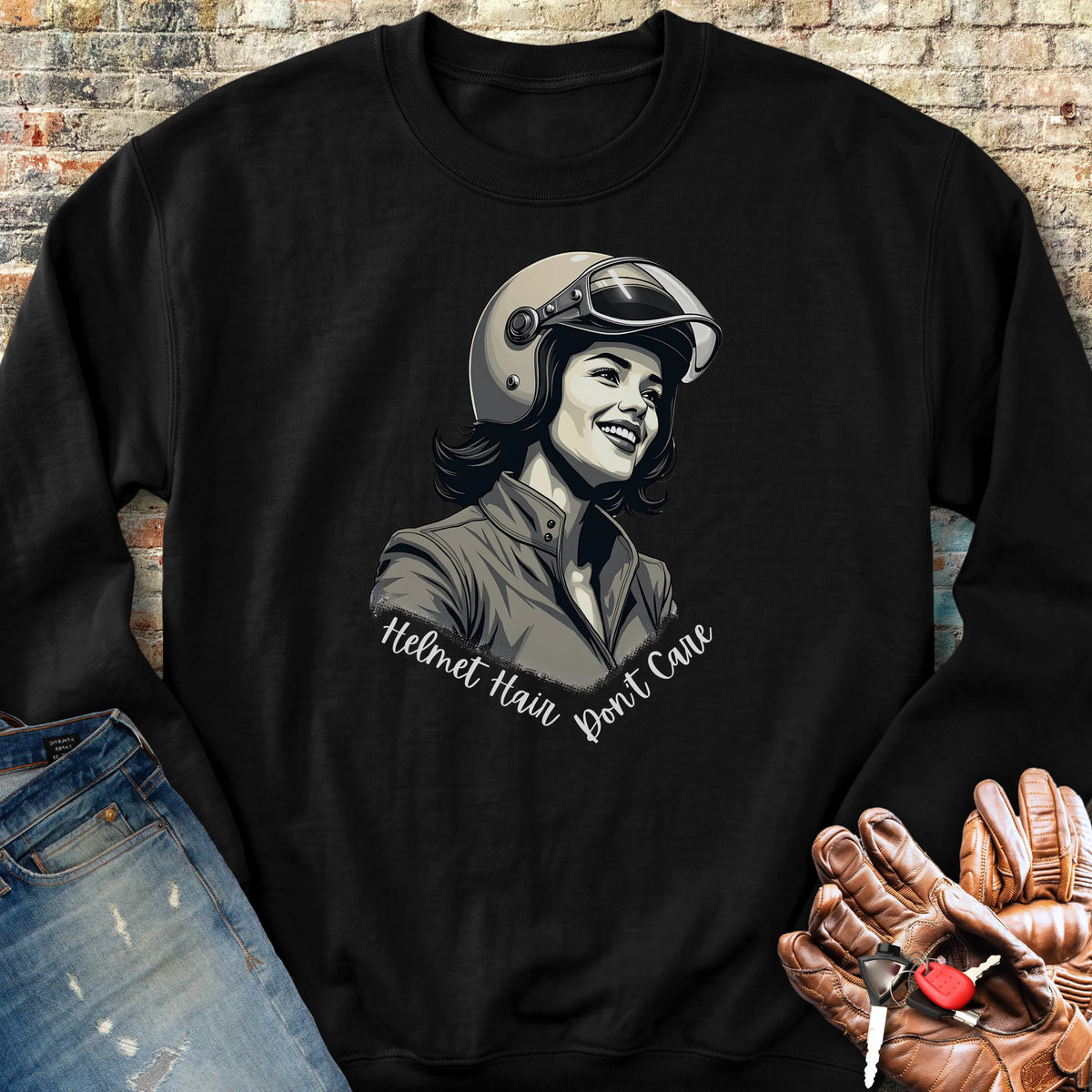 Helmet Hair Sweatshirt - Black