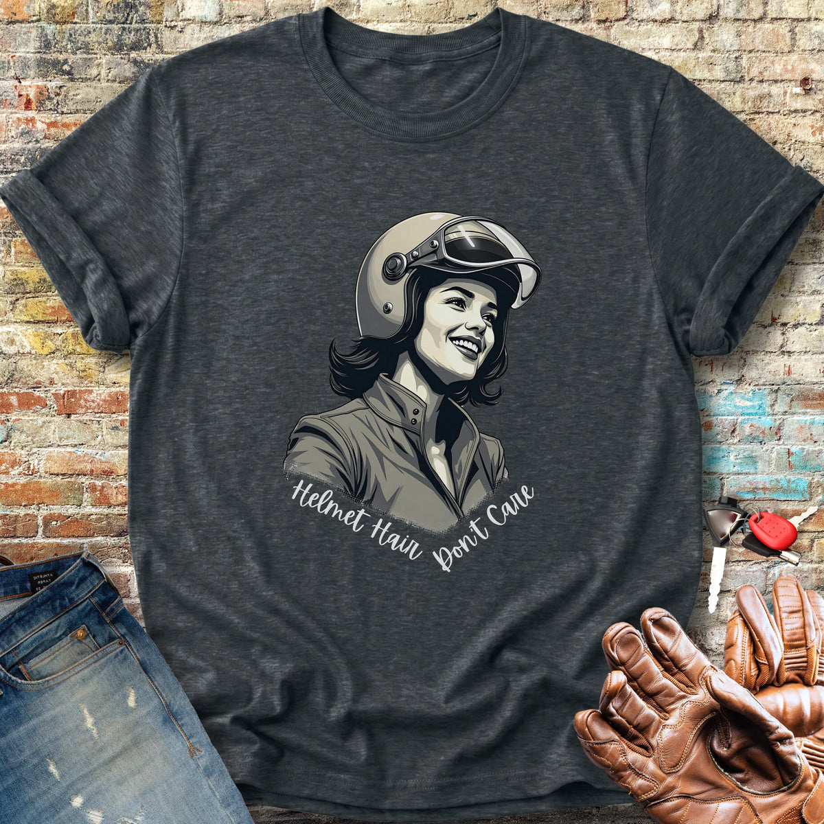 Helmet Hair Classic T-Shirt - Dark Heather