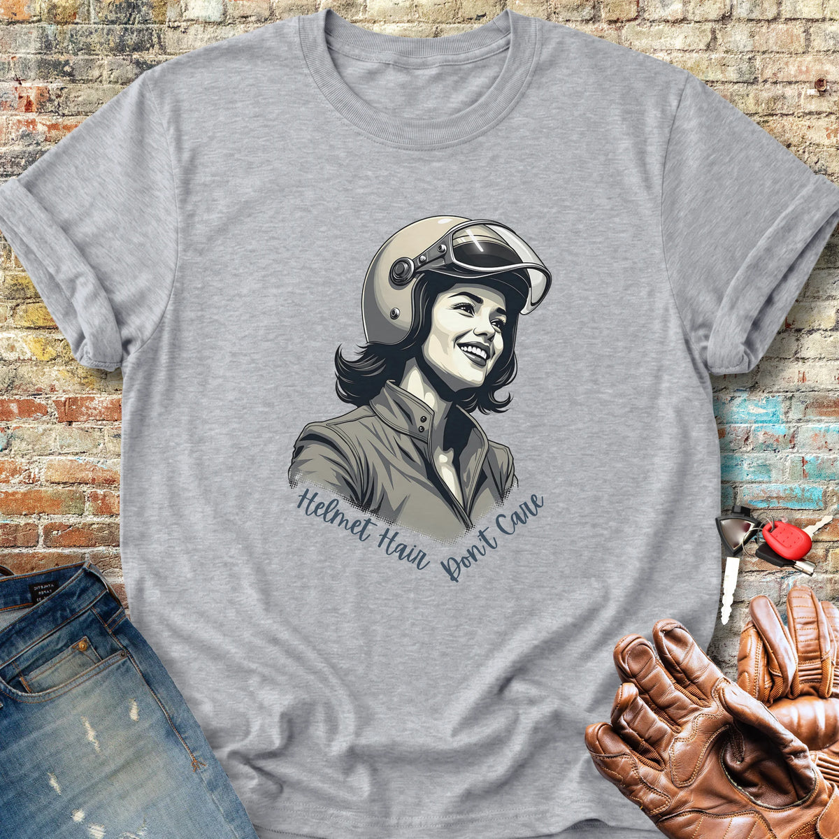 Helmet Hair Classic T-Shirt - Sport Grey