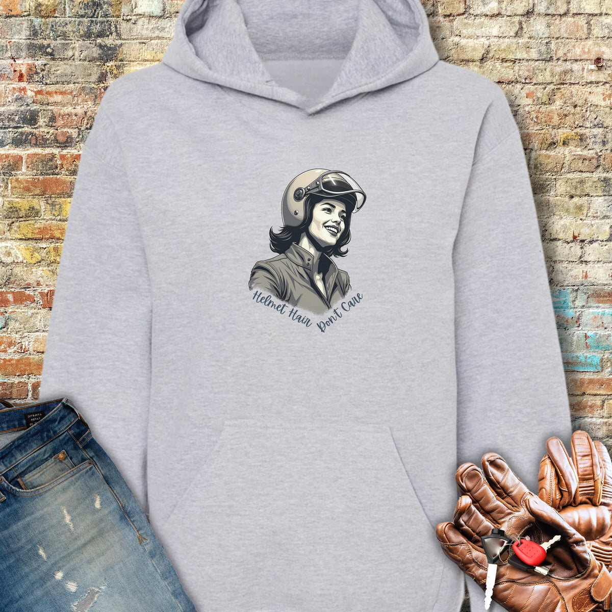 Helmet Hair Hoodie - Sport Grey