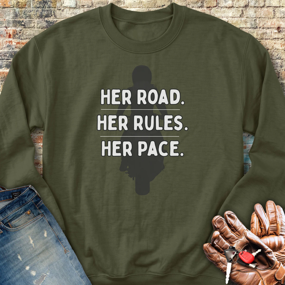 Her Rules Sweatshirt - Military Green