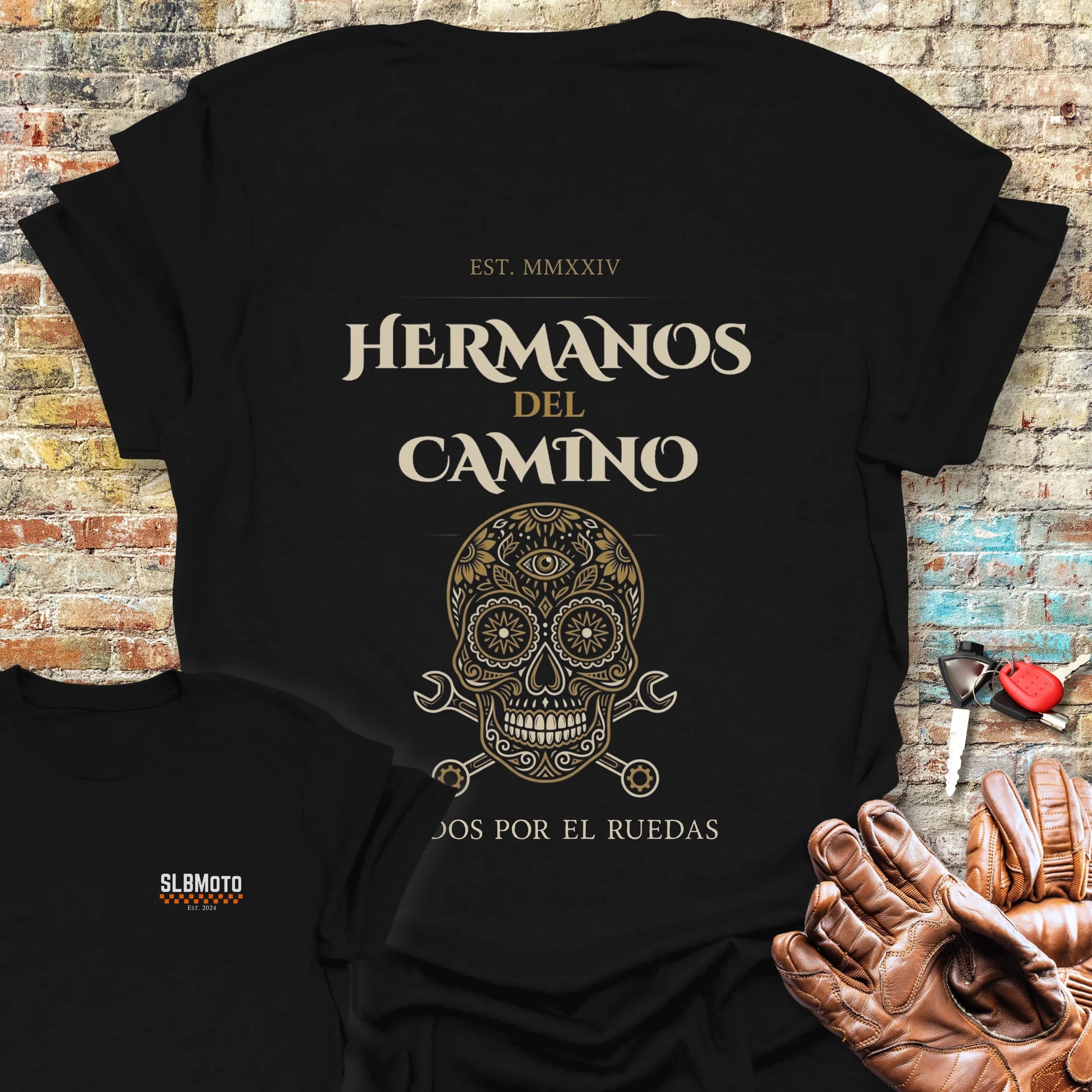 Hermanos Del Camino Back Print T-Shirt - Black