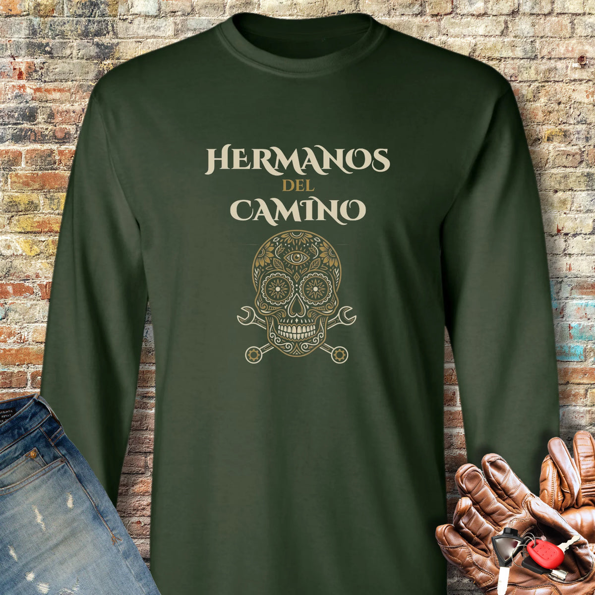 Hermanos Del Camino Long Sleeve T-Shirt - Forest Green