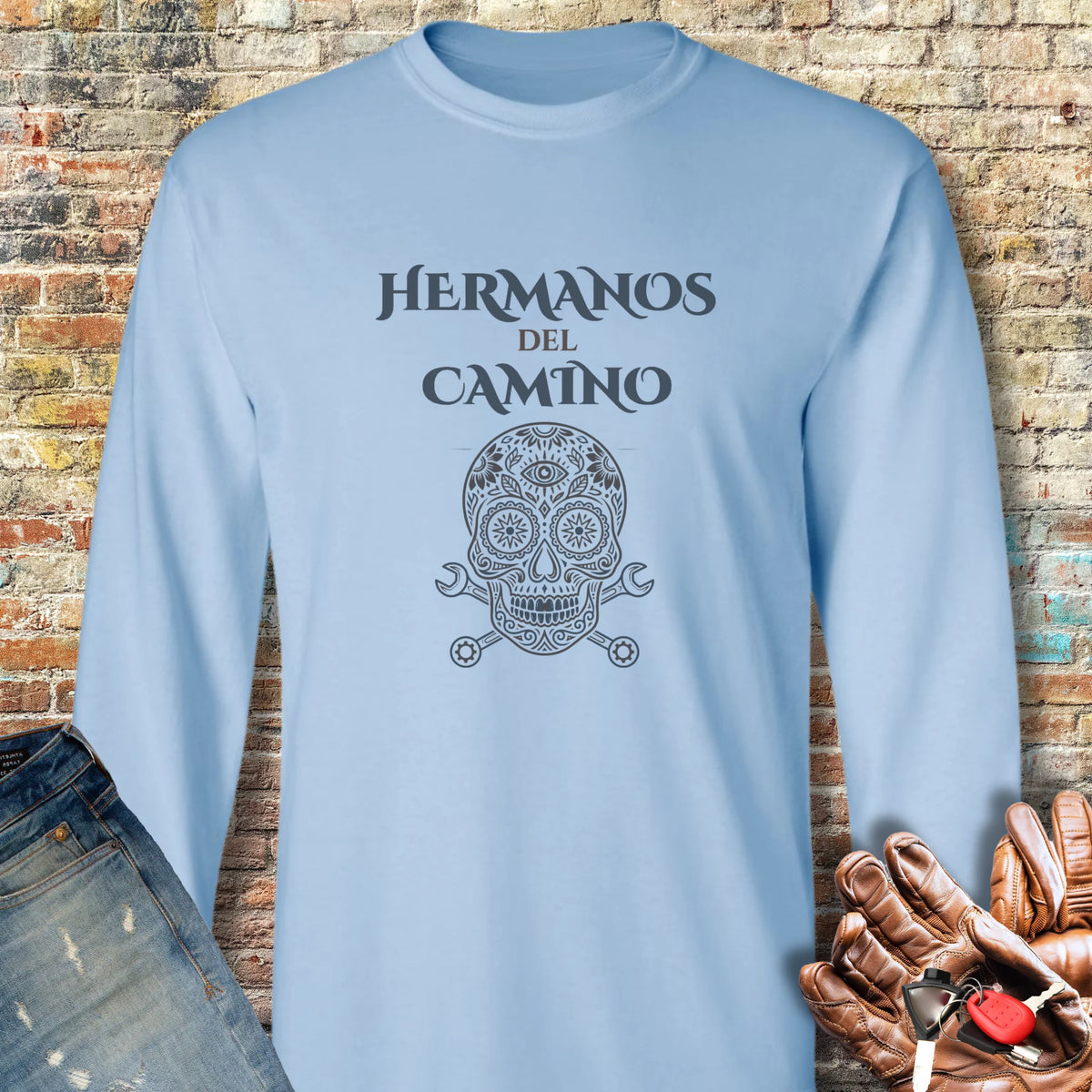Hermanos Del Camino Long Sleeve T-Shirt - Light Blue