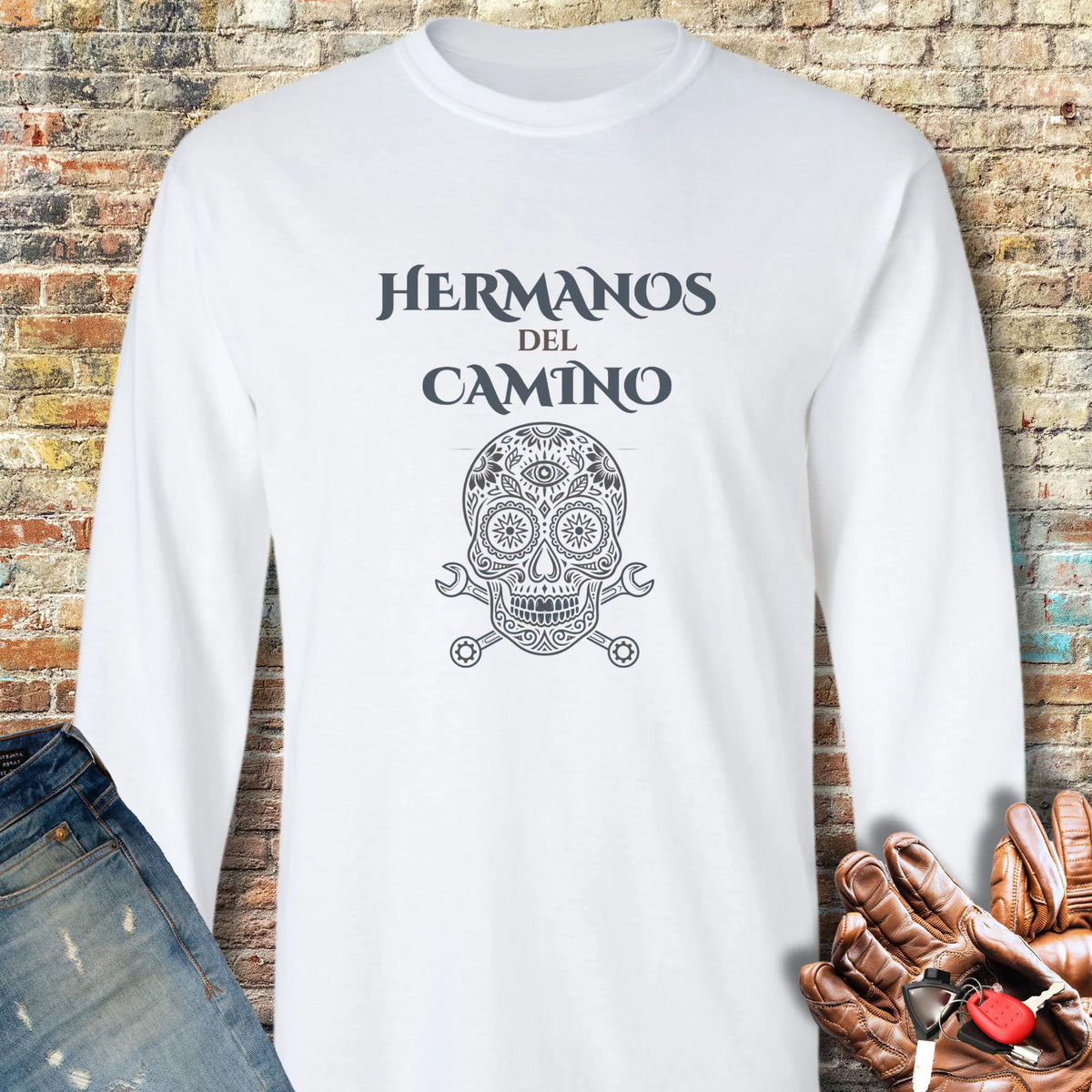Hermanos Del Camino Long Sleeve T-Shirt - White