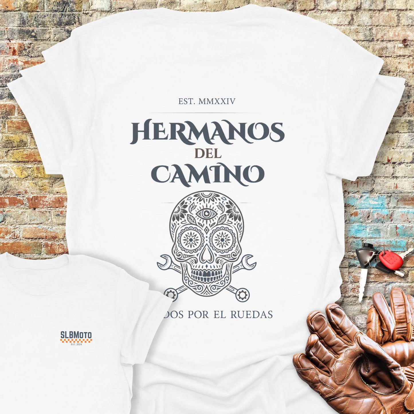 Hermanos Del Camino Back Print T-Shirt - White