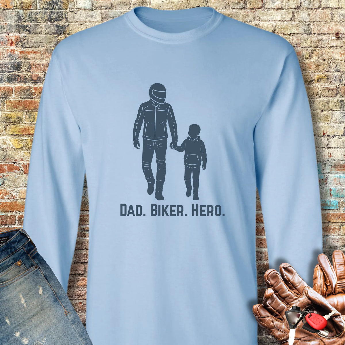 Hero Long Sleeve T-Shirt - Light Blue