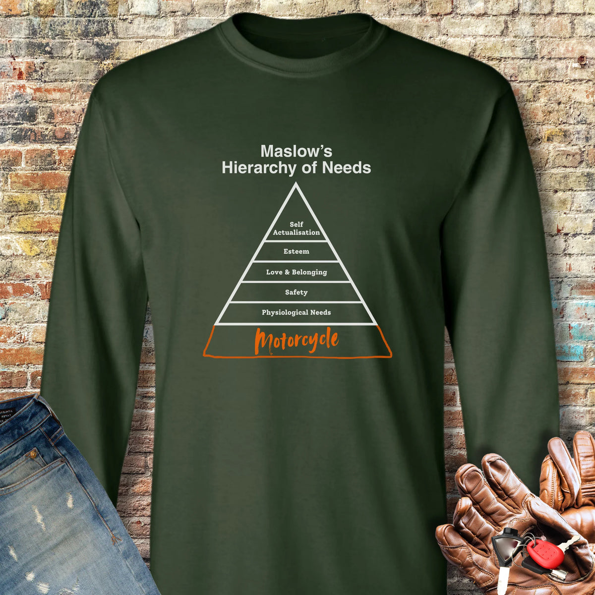 Hierarchy Long Sleeve T-Shirt - Forest Green