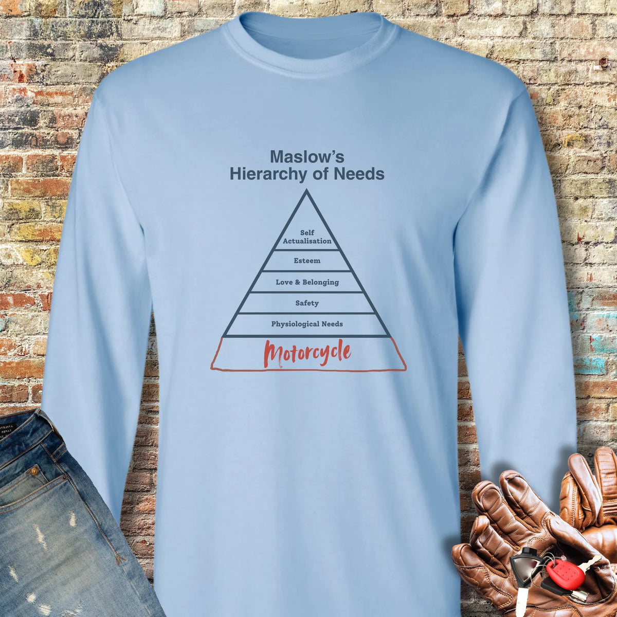Hierarchy Long Sleeve T-Shirt - Light Blue