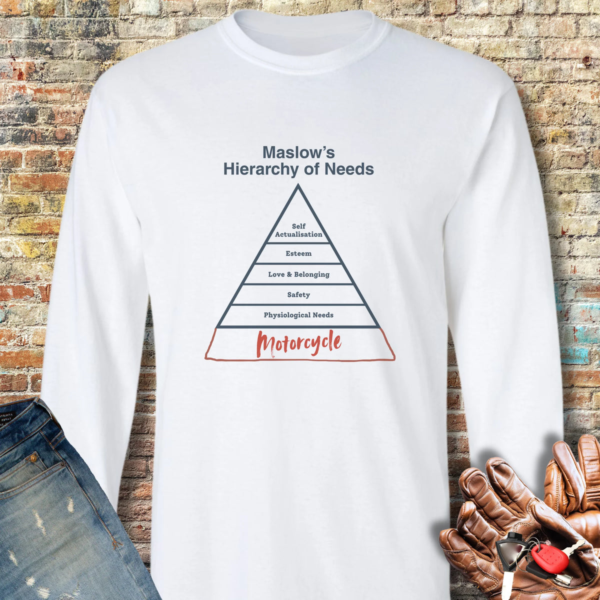 Hierarchy Long Sleeve T-Shirt - White