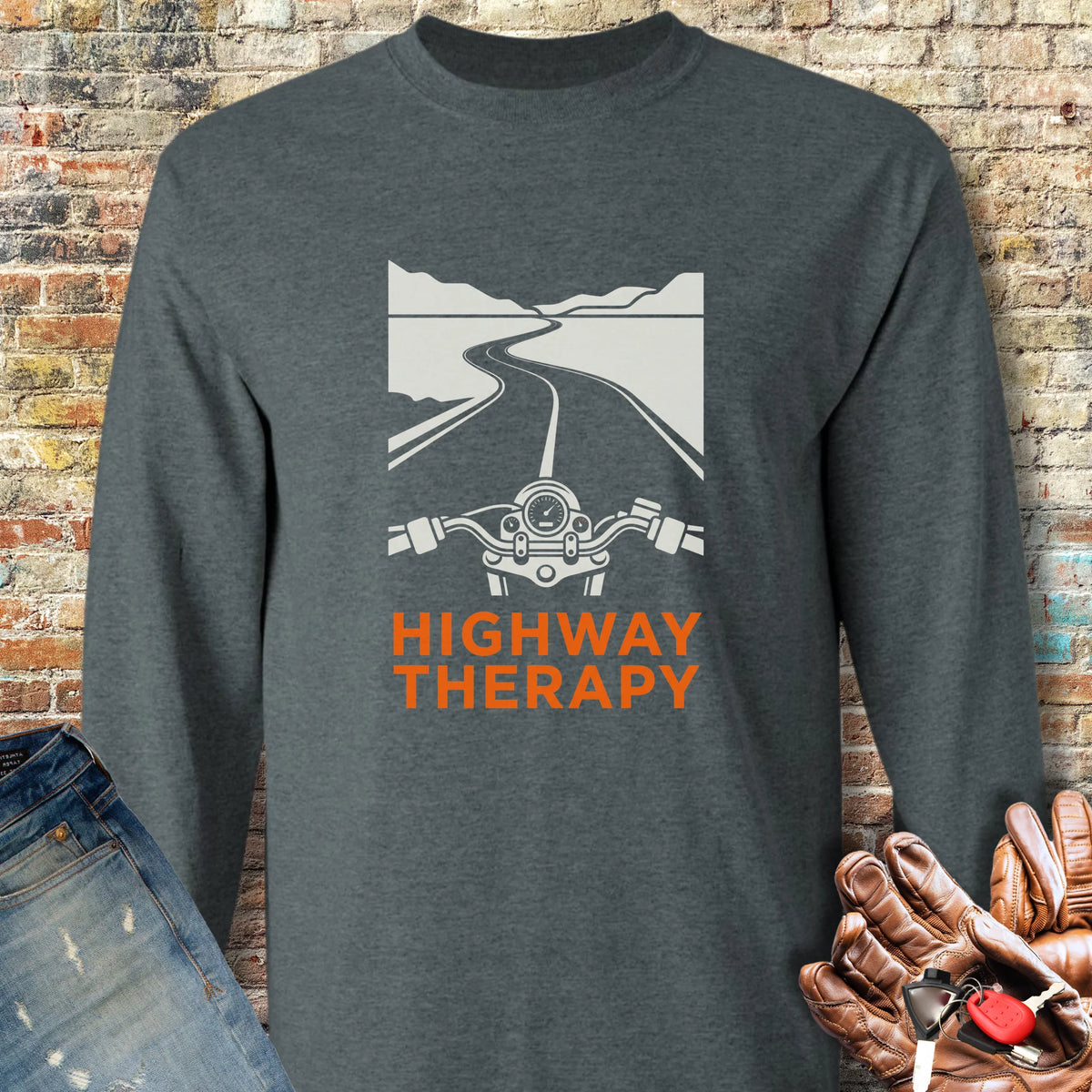 Highway Therapy Long Sleeve T-Shirt - Dark Heather