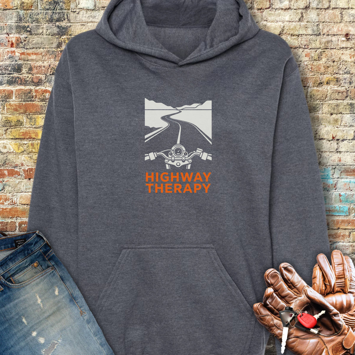 Highway Therapy Hoodie - Dark Heather