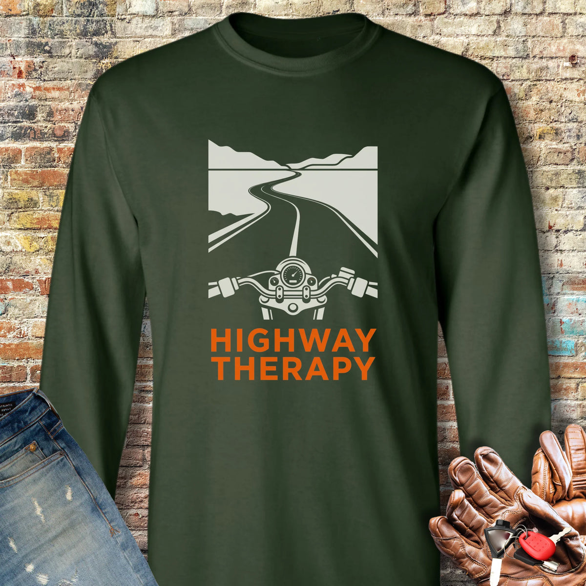 Highway Therapy Long Sleeve T-Shirt - Forest Green