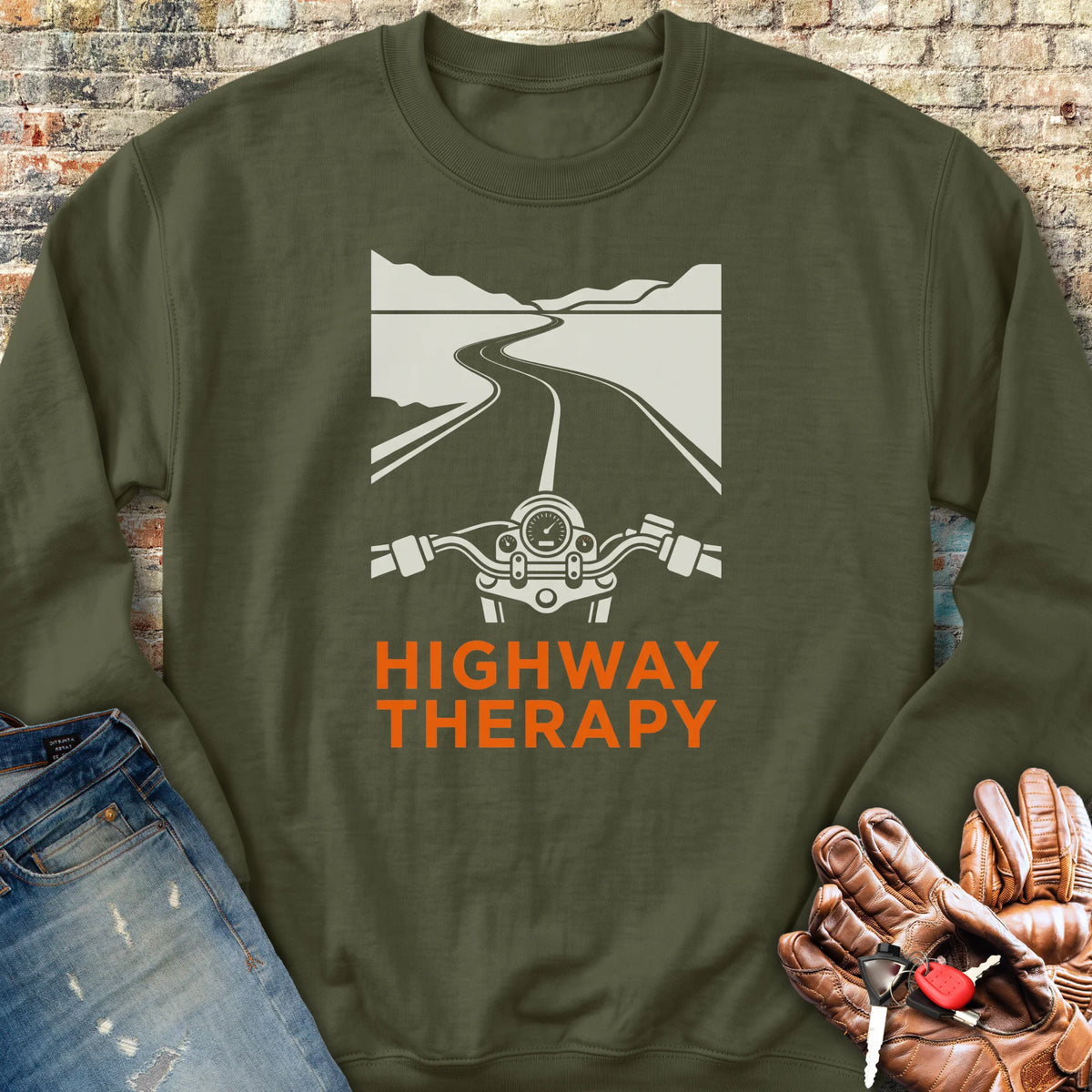Highway Therapy Sweatshirt - Military Green
