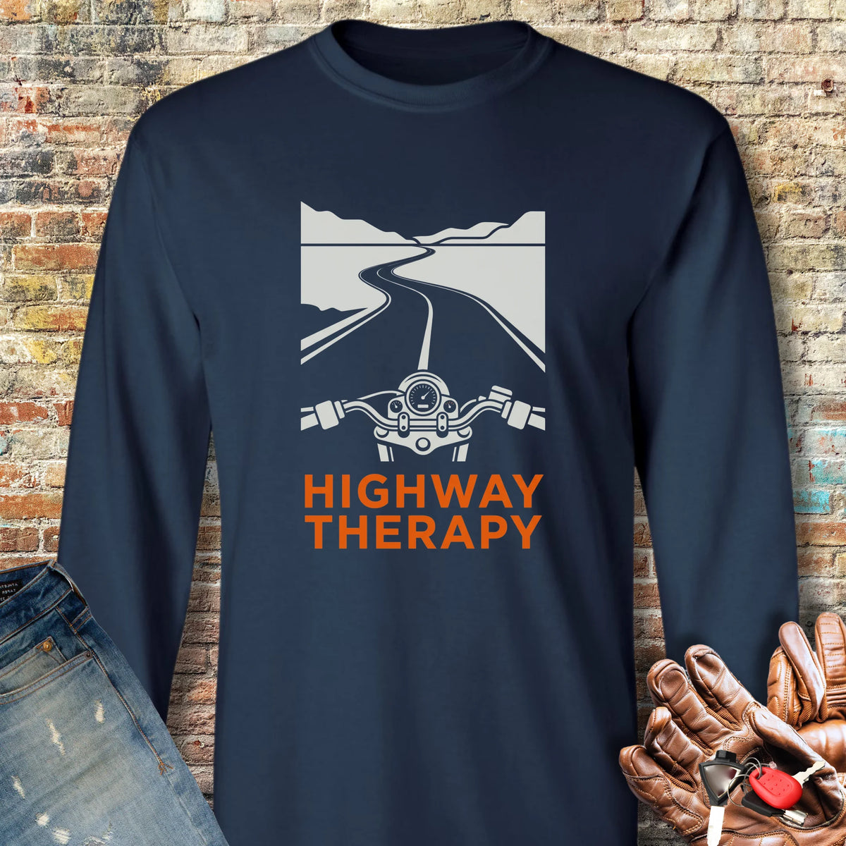 Highway Therapy Long Sleeve T-Shirt - Navy