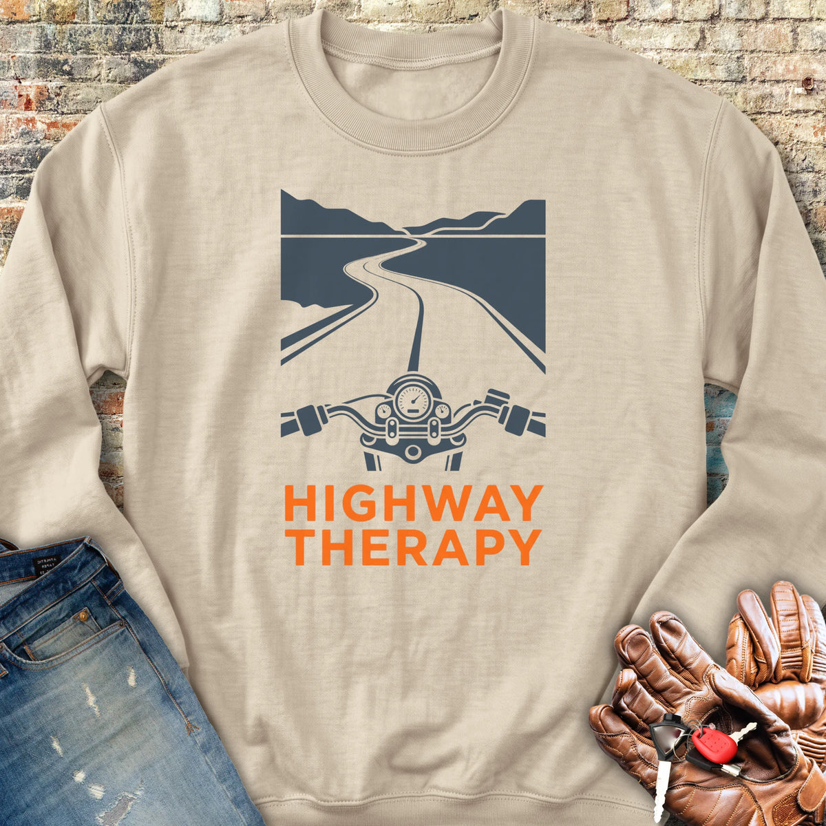 Highway Therapy Sweatshirt - Sand