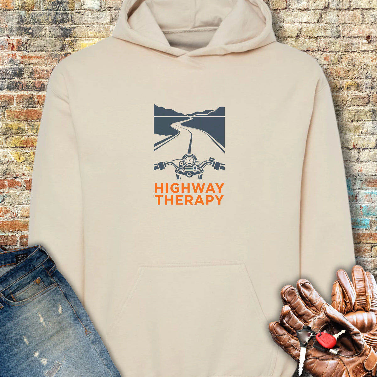Highway Therapy Hoodie - Sand