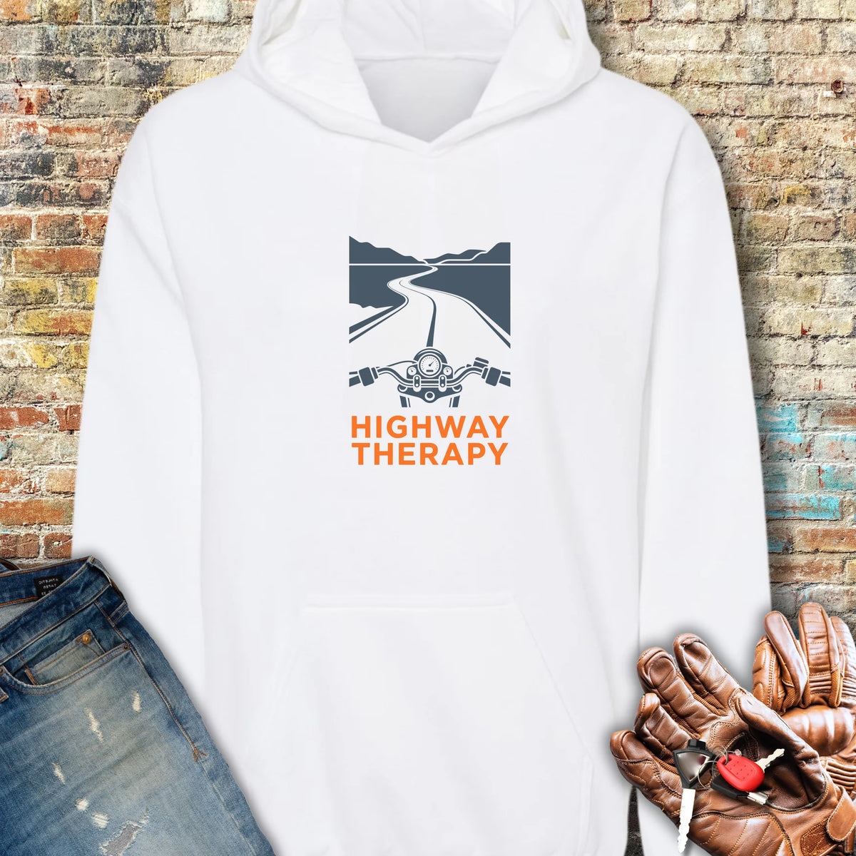 Highway Therapy Hoodie - White