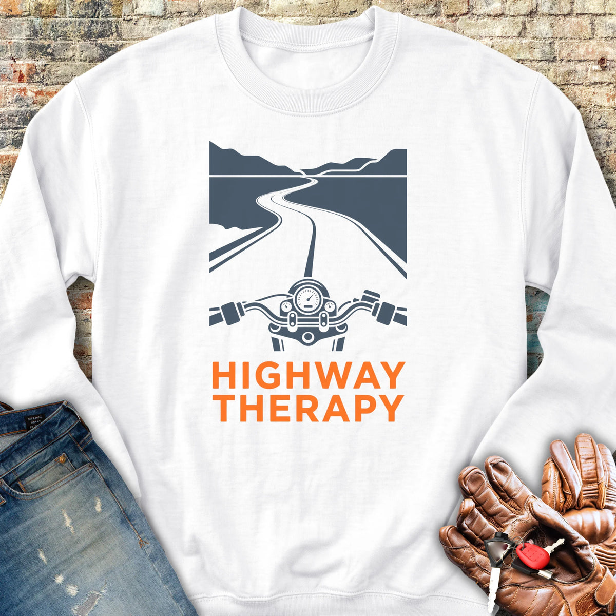 Highway Therapy Sweatshirt - White