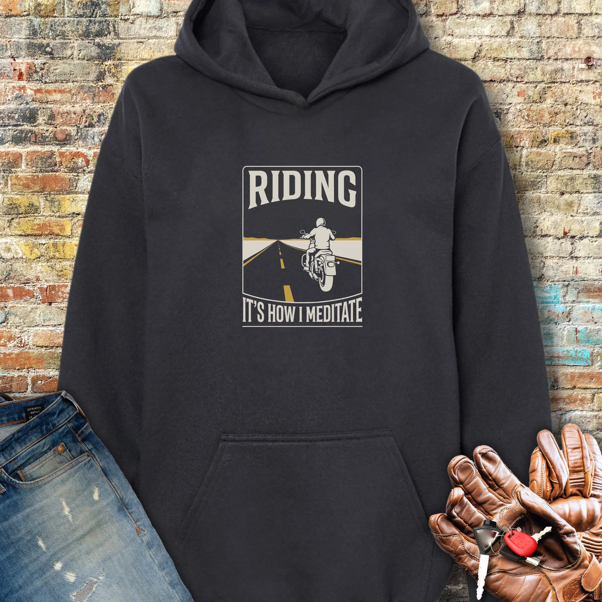 How I Meditate Hoodie - Black