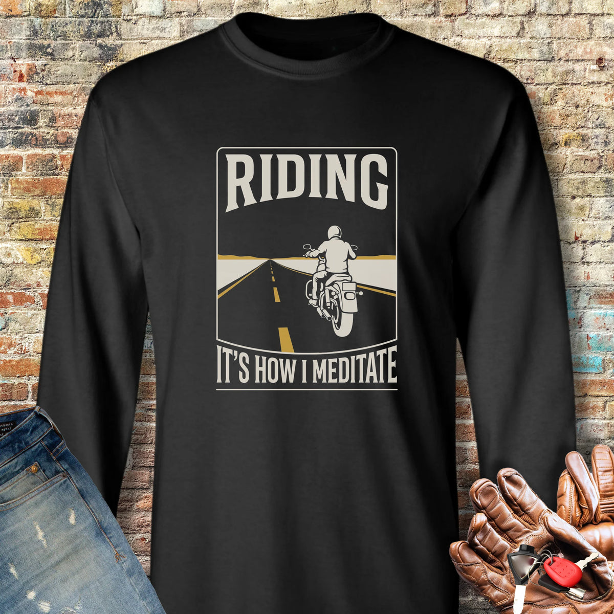 How I Meditate Long Sleeve T-Shirt - Black