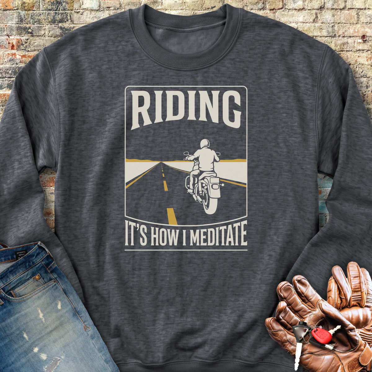 How I Meditate Sweatshirt - Dark Heather