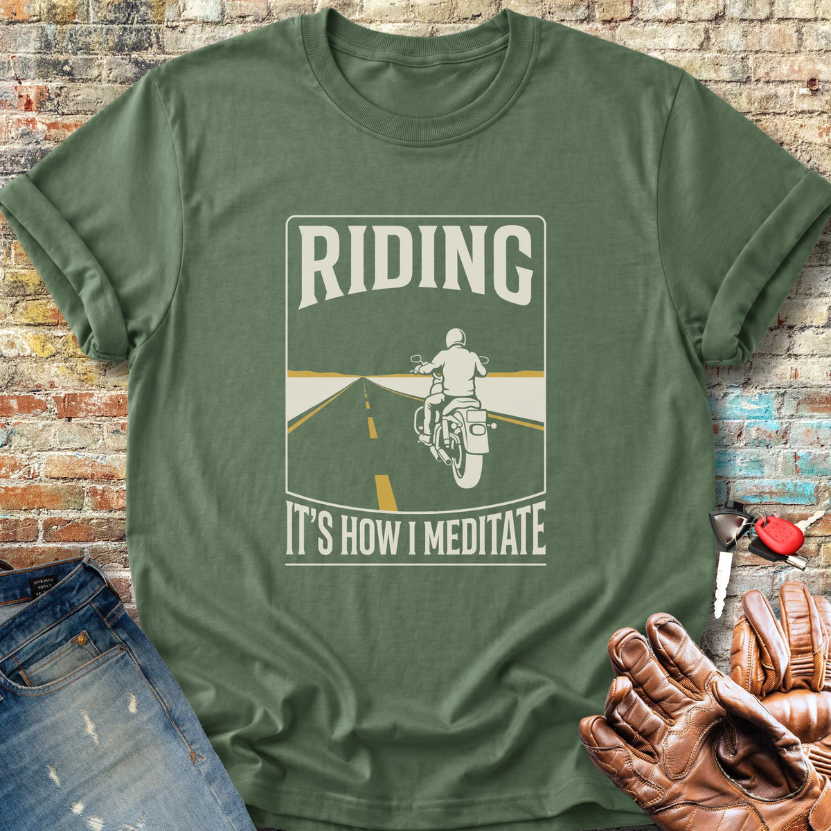 How I Meditate Classic T-Shirt - Military Green