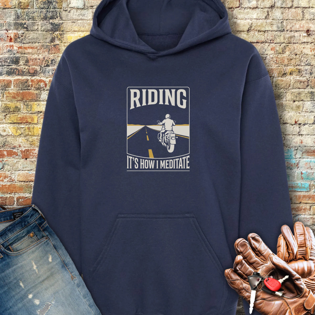 How I Meditate Hoodie - Navy