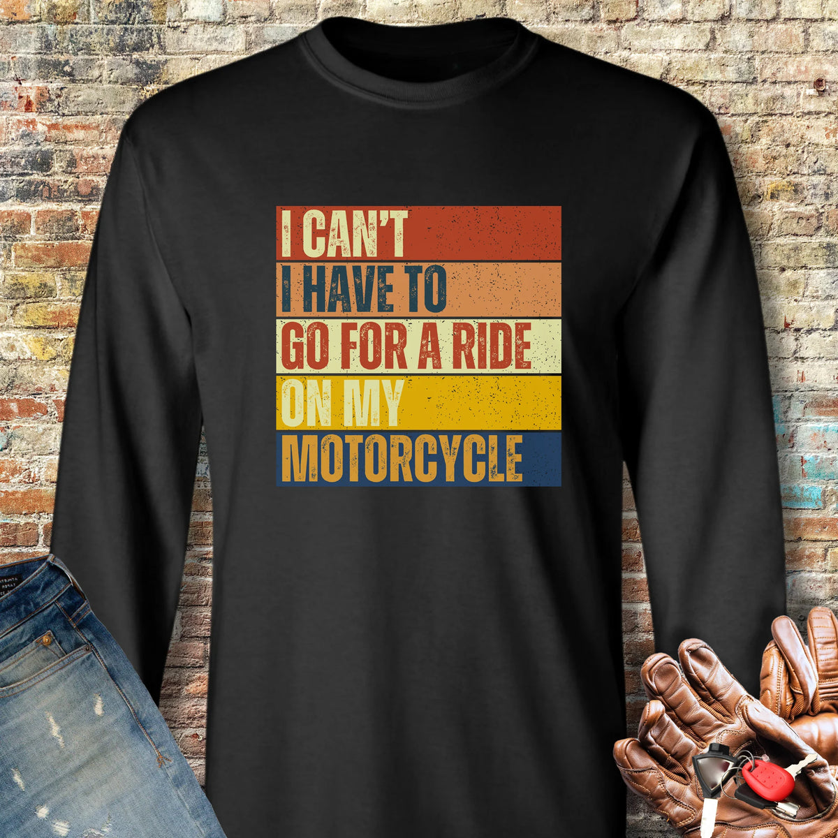I Can't (Block) Long Sleeve T-Shirt - Black