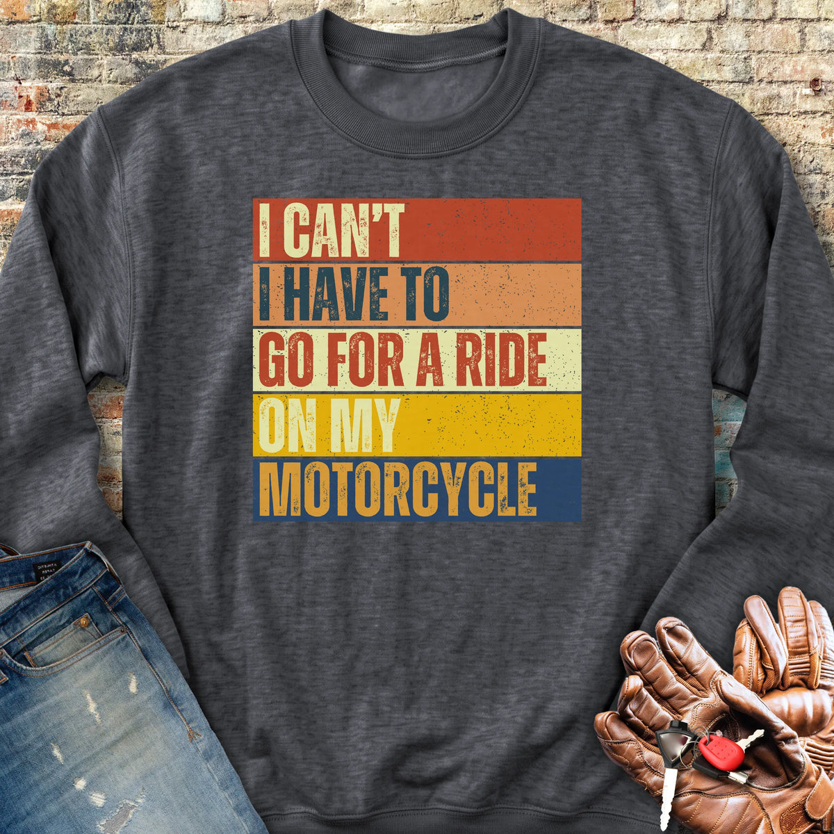 I Can't (Block) Sweatshirt - Dark Heather