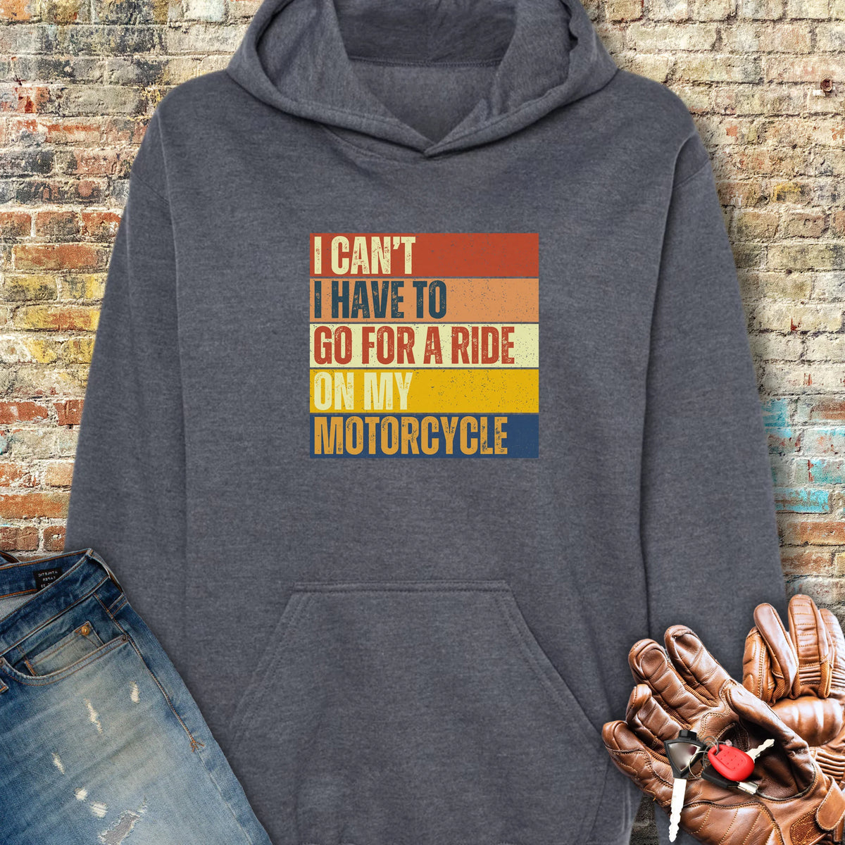 I Can't (Block) Hoodie - Dark Heather