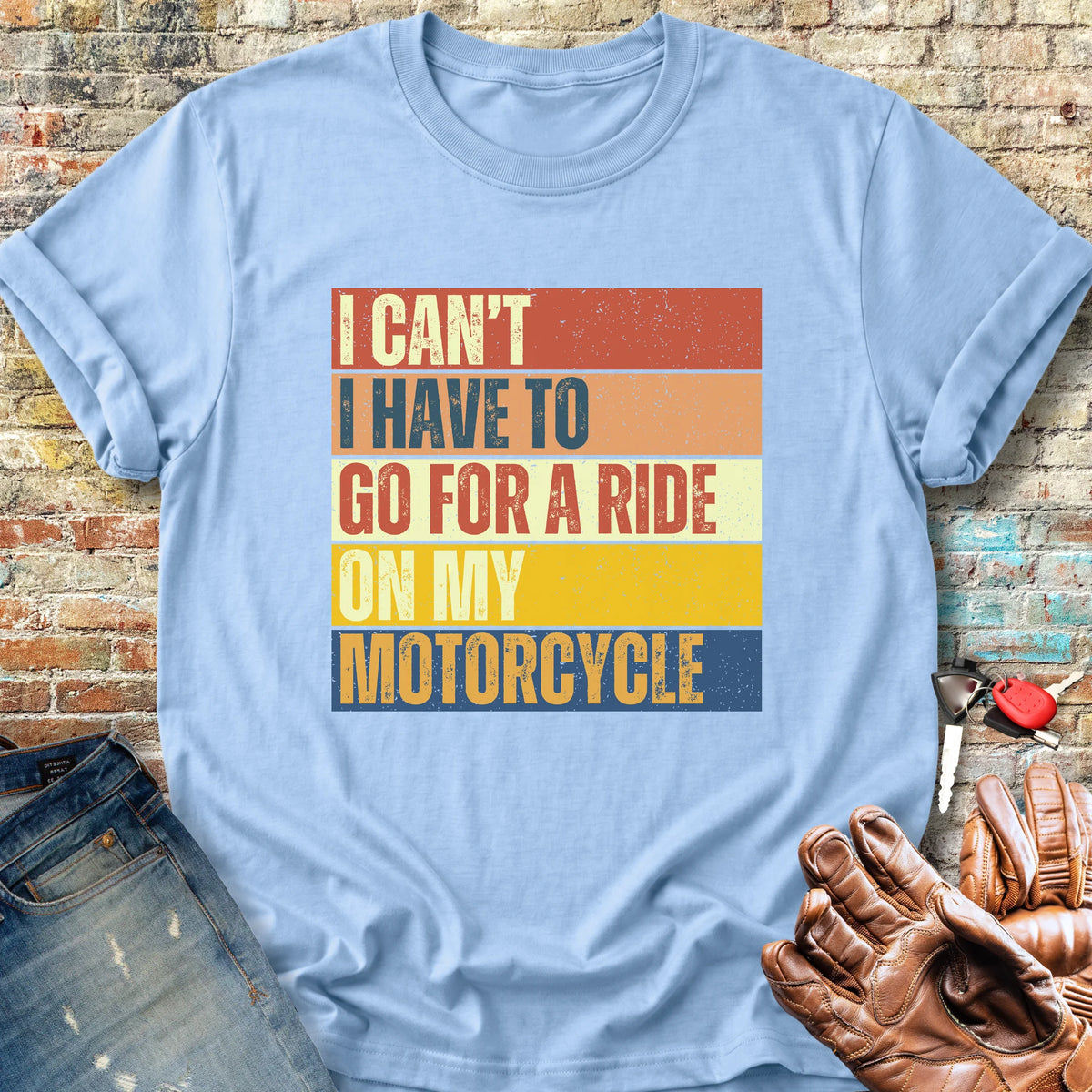 I Can't (Block) Classic T-Shirt - Light Blue
