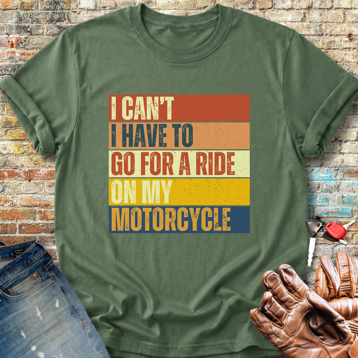 I Can't (Block) Classic T-Shirt - Military Green