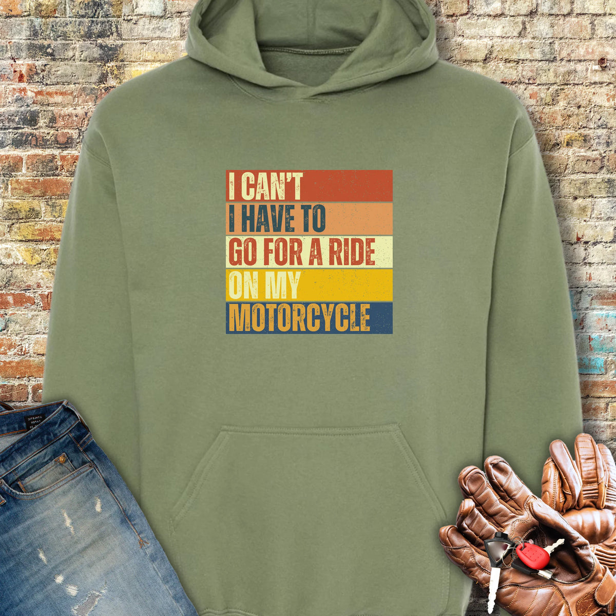 I Can't (Block) Hoodie - Military Green