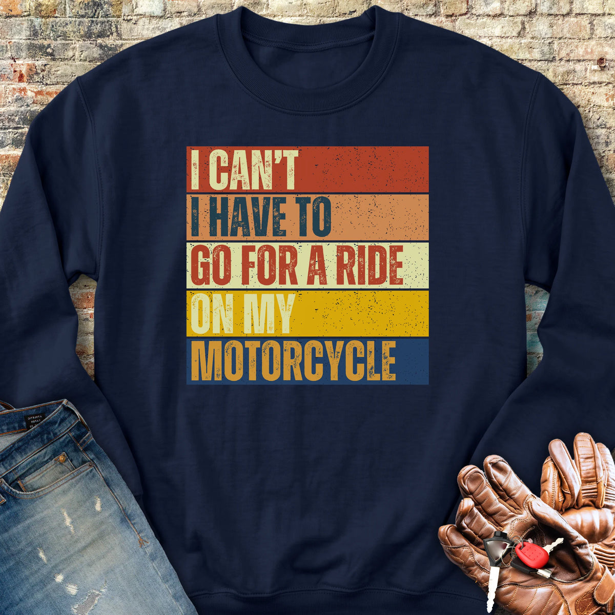 I Can't (Block) Sweatshirt - Navy