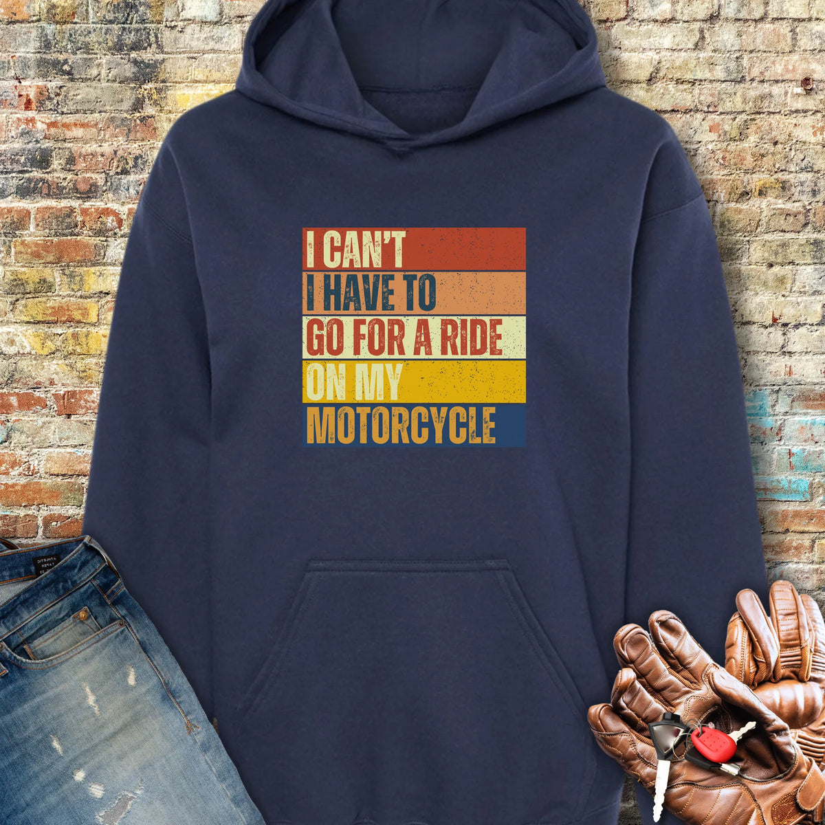 I Can't (Block) Hoodie - Navy