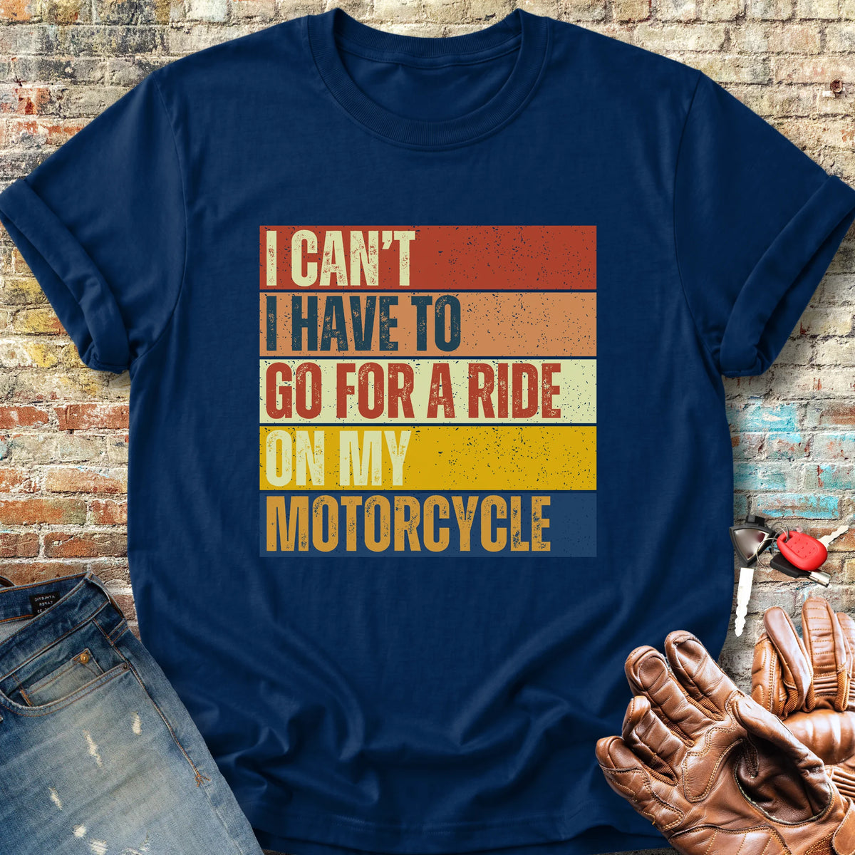 I Can't (Block) Classic T-Shirt - Navy