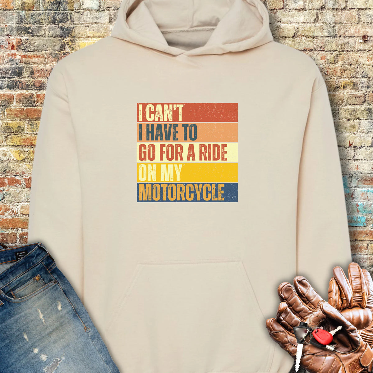 I Can't (Block) Hoodie - Sand