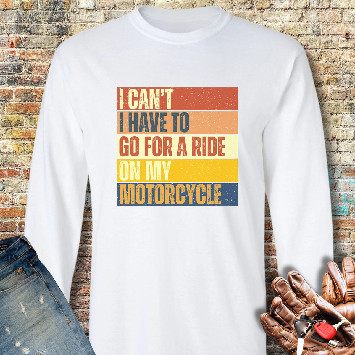 I Can't (Block) Long Sleeve T-Shirt - White