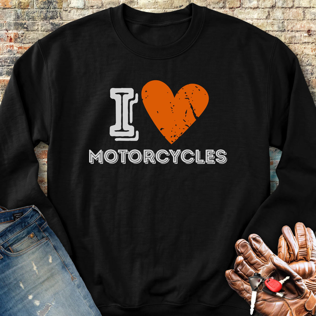 I Heart Motorcycles Sweatshirt - Black