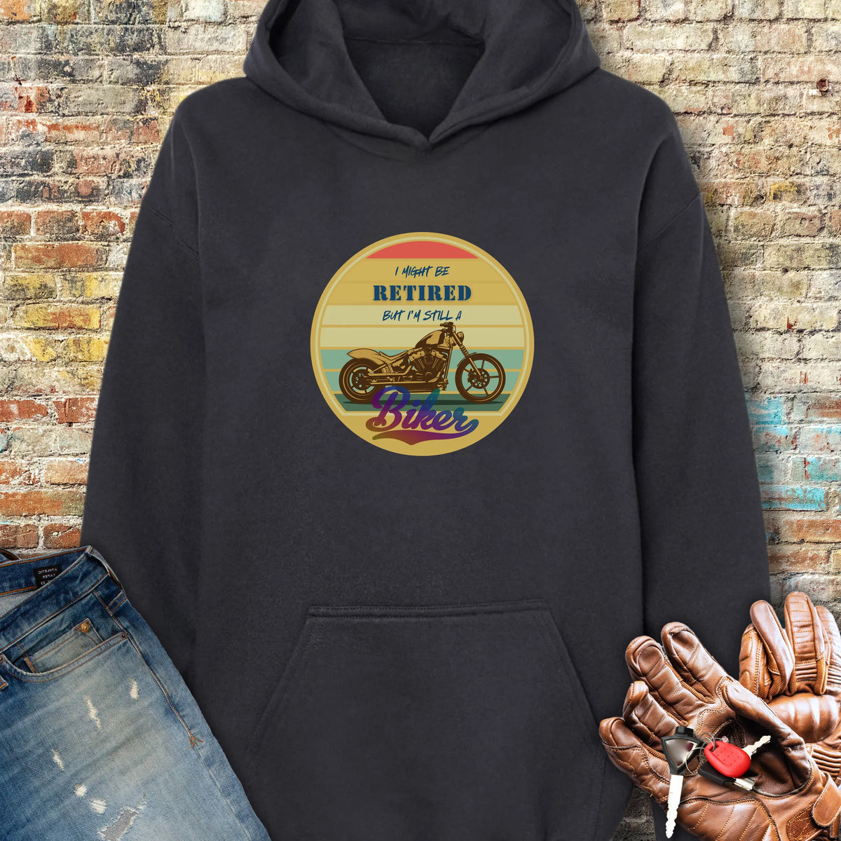 I Might Be Retired Hoodie - Black