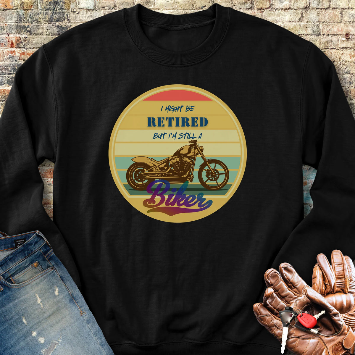 I Might Be Retired Sweatshirt - Black