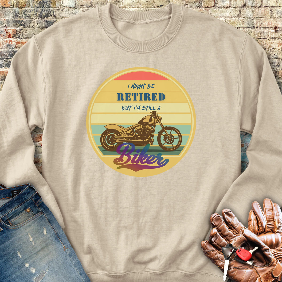 I Might Be Retired Sweatshirt - Sand