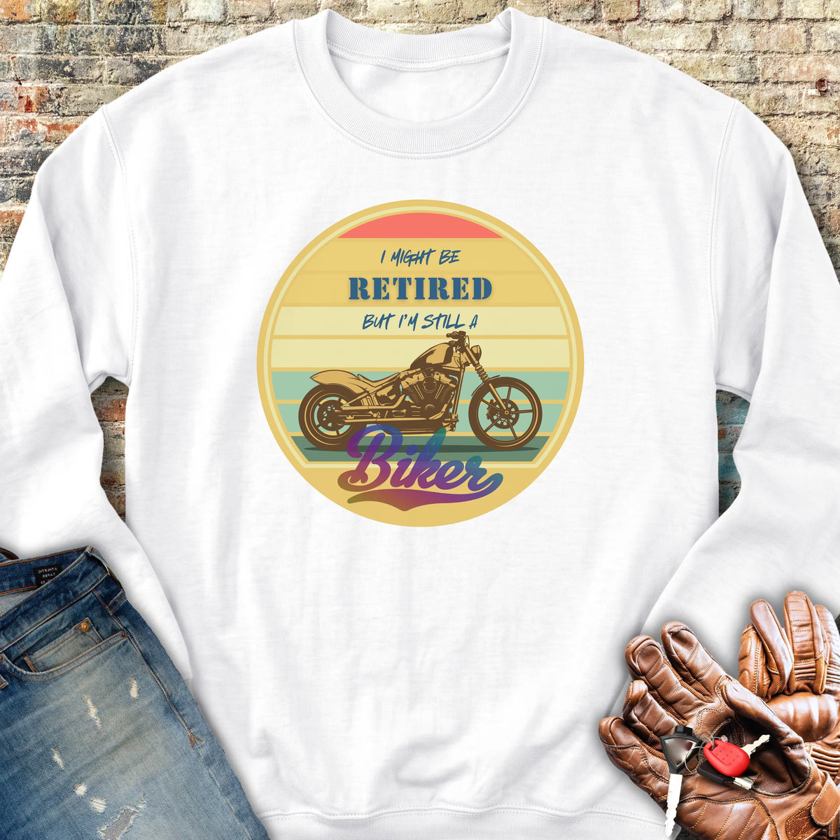 I Might Be Retired Sweatshirt - White