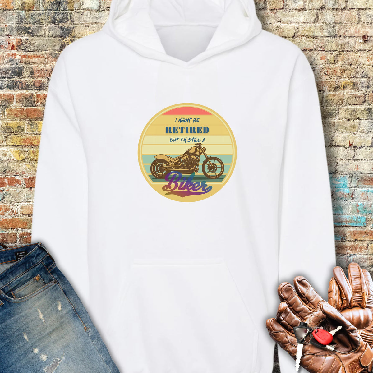 I Might Be Retired Hoodie - White