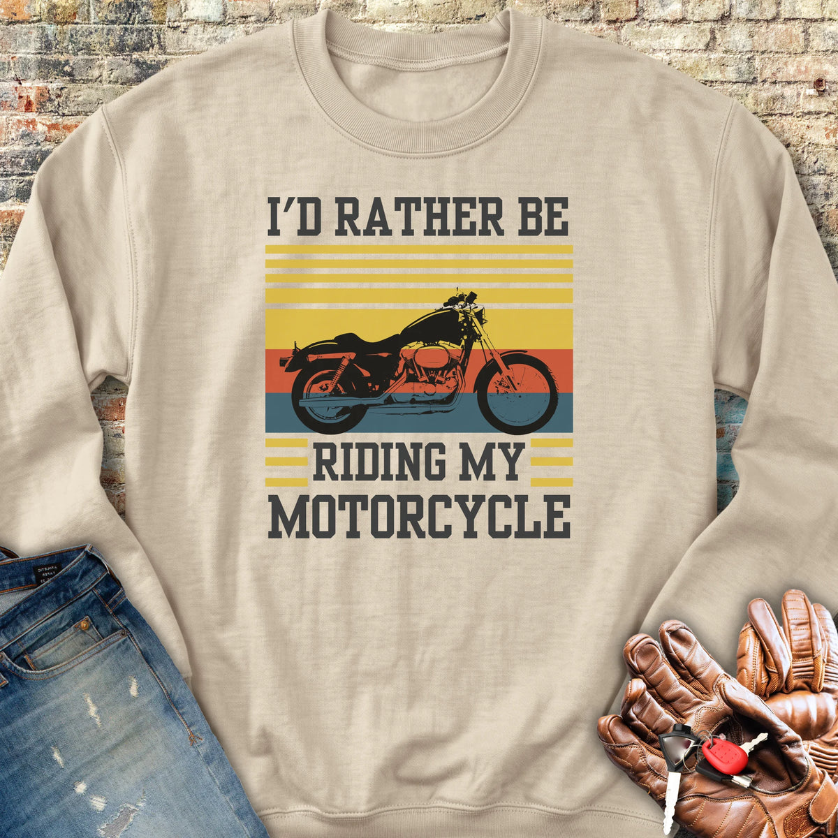 I'd Rather Be Riding (Harley) Sweatshirt - Sand