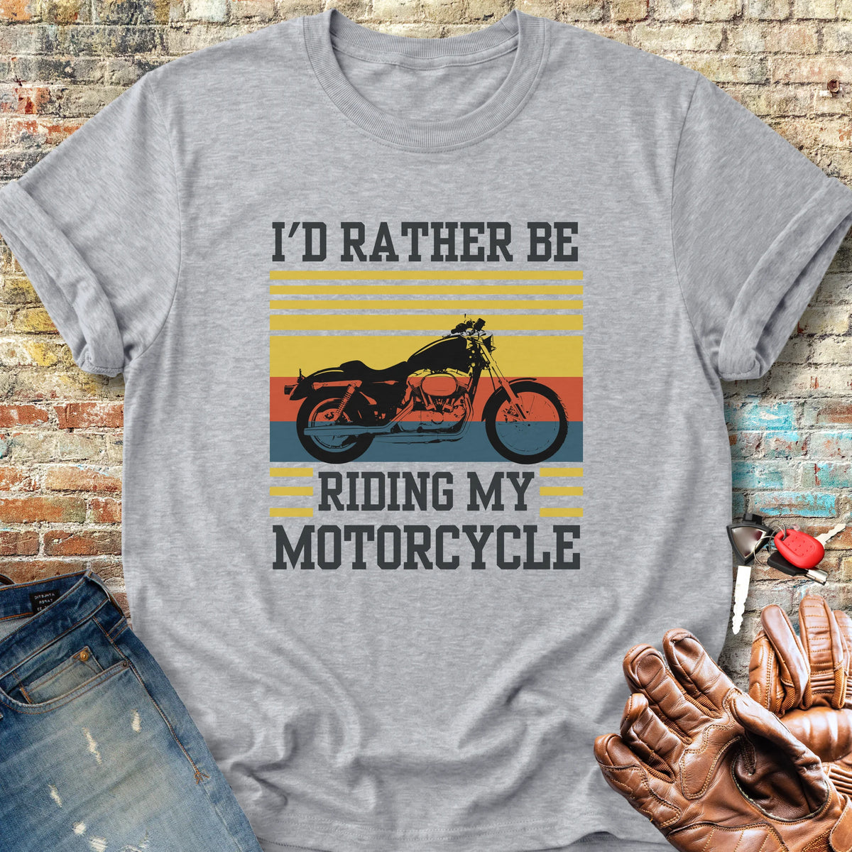 I'd Rather Be Riding (Harley) Classic T-Shirt - Sport Grey