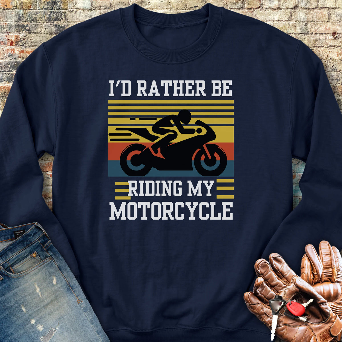 I'd Rather Be Riding (Sports) Sweatshirt - Navy